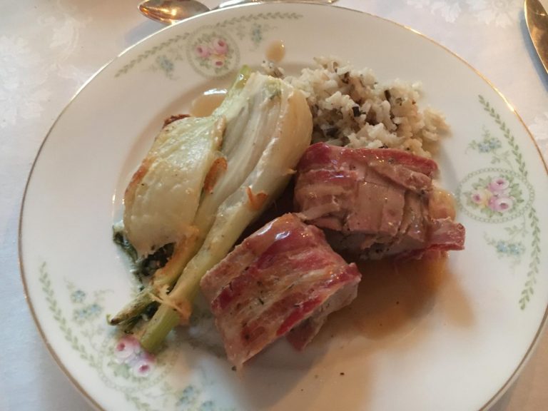 Essen in der Villa Hartmann - Schweinefilet mit Fenchel