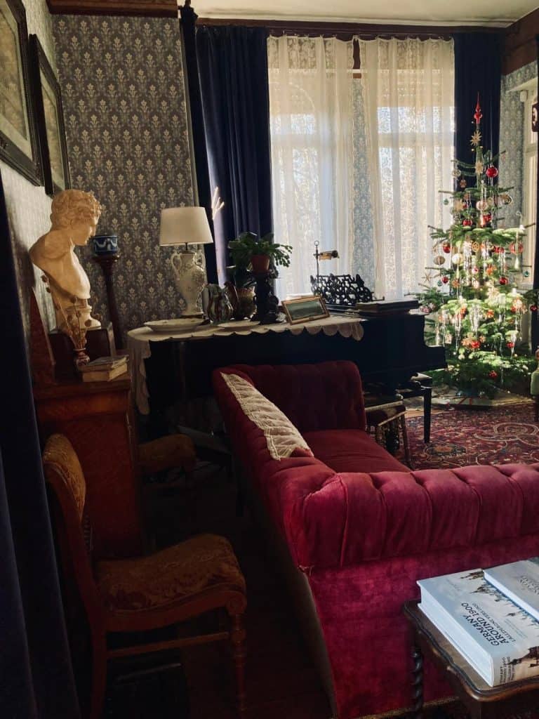 Villa Hartmann historisches B&B in der Urlaubsregion Rheinhessen/Nahe - Salon zur Weihnachtszeit